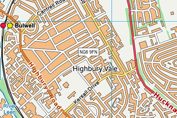 NG6 9FN map - OS VectorMap District (Ordnance Survey)