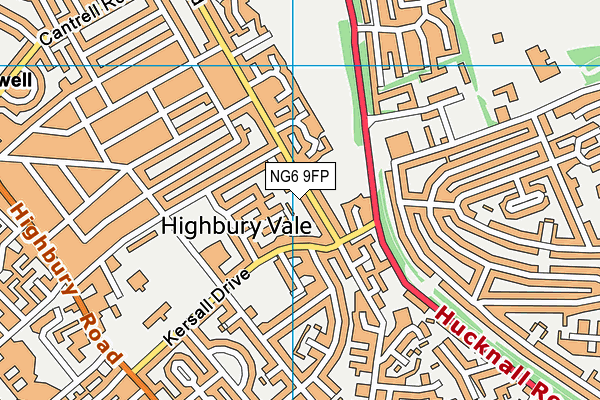 NG6 9FP map - OS VectorMap District (Ordnance Survey)