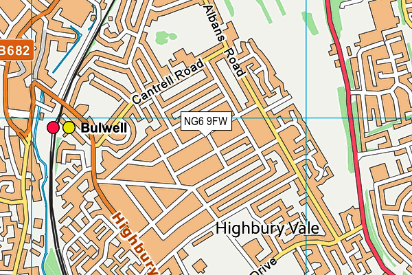 NG6 9FW map - OS VectorMap District (Ordnance Survey)