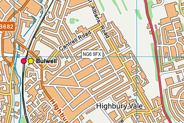 NG6 9FX map - OS VectorMap District (Ordnance Survey)