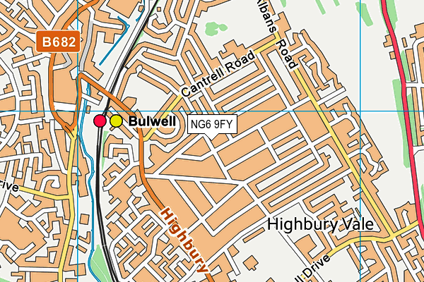 NG6 9FY map - OS VectorMap District (Ordnance Survey)