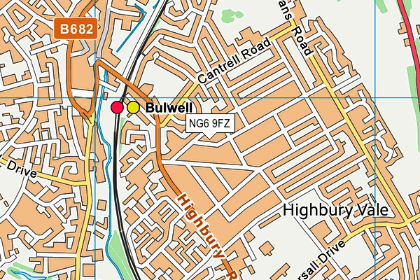 NG6 9FZ map - OS VectorMap District (Ordnance Survey)