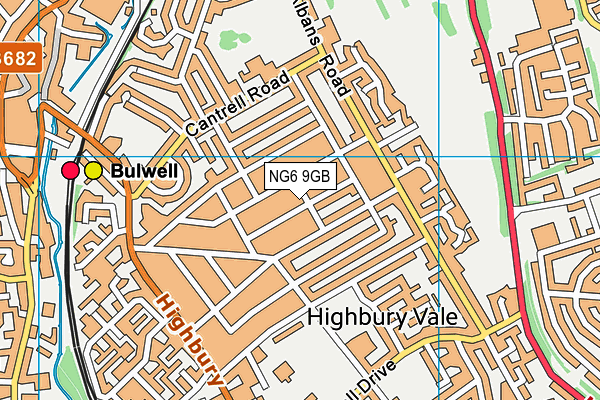 NG6 9GB map - OS VectorMap District (Ordnance Survey)
