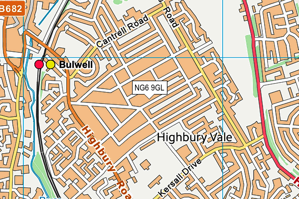 NG6 9GL map - OS VectorMap District (Ordnance Survey)