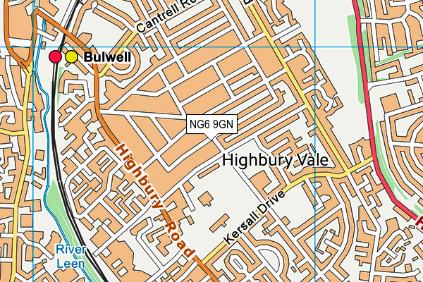 NG6 9GN map - OS VectorMap District (Ordnance Survey)