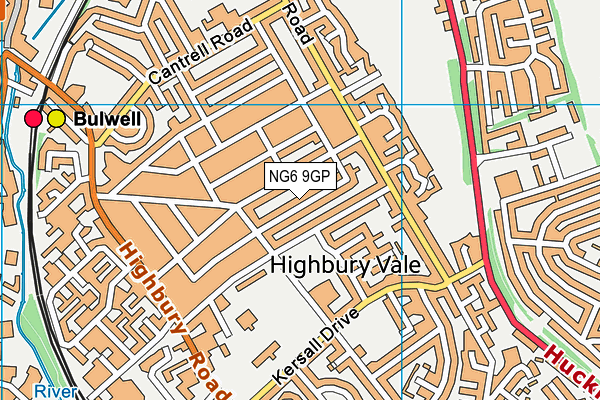 NG6 9GP map - OS VectorMap District (Ordnance Survey)