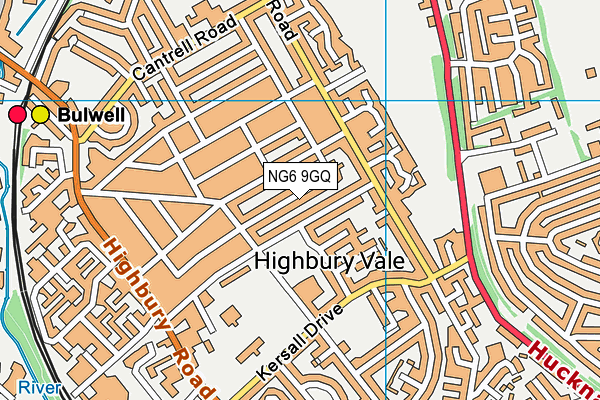 NG6 9GQ map - OS VectorMap District (Ordnance Survey)