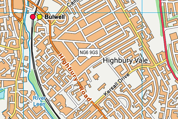 NG6 9GS map - OS VectorMap District (Ordnance Survey)