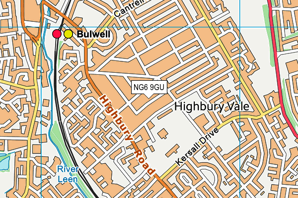 NG6 9GU map - OS VectorMap District (Ordnance Survey)