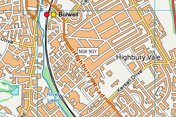 NG6 9GY map - OS VectorMap District (Ordnance Survey)