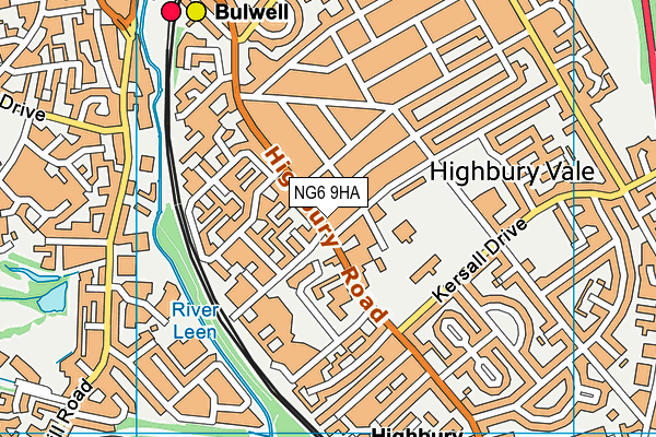 NG6 9HA map - OS VectorMap District (Ordnance Survey)