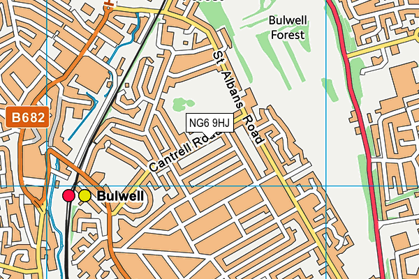 Cantrell Primary and Nursery School map (NG6 9HJ) - OS VectorMap District (Ordnance Survey)