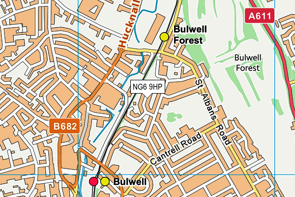 NG6 9HP map - OS VectorMap District (Ordnance Survey)