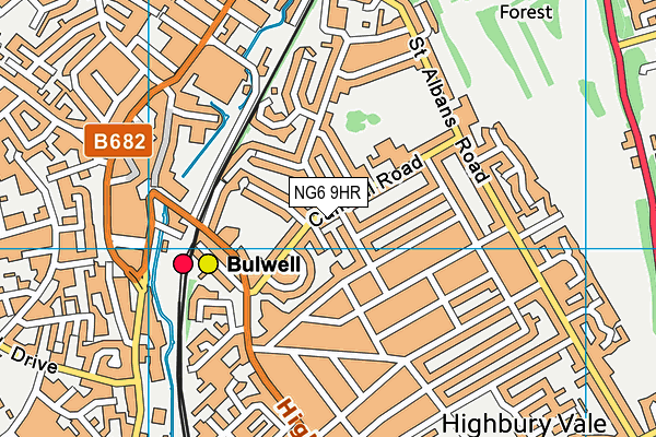 NG6 9HR map - OS VectorMap District (Ordnance Survey)