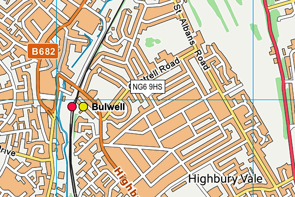 NG6 9HS map - OS VectorMap District (Ordnance Survey)