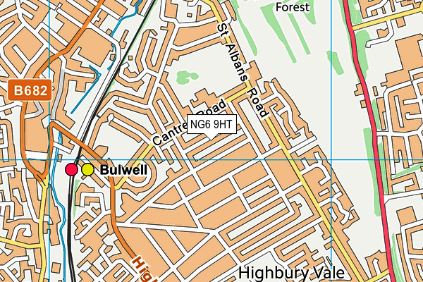 NG6 9HT map - OS VectorMap District (Ordnance Survey)