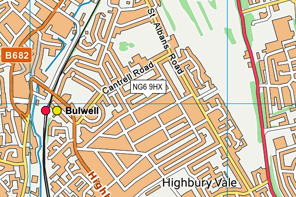 NG6 9HX map - OS VectorMap District (Ordnance Survey)