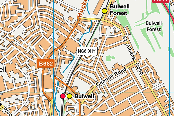 NG6 9HY map - OS VectorMap District (Ordnance Survey)