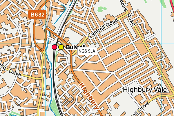 NG6 9JA map - OS VectorMap District (Ordnance Survey)