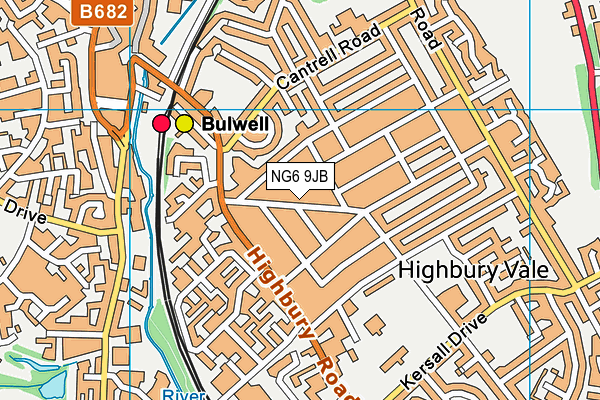 NG6 9JB map - OS VectorMap District (Ordnance Survey)