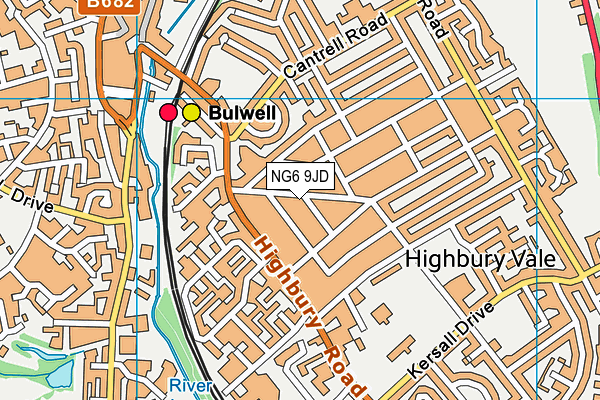 NG6 9JD map - OS VectorMap District (Ordnance Survey)