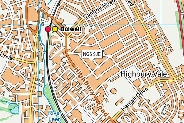 NG6 9JE map - OS VectorMap District (Ordnance Survey)