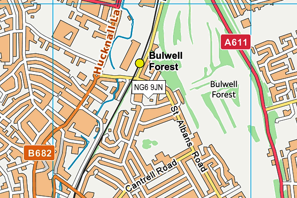 NG6 9JN map - OS VectorMap District (Ordnance Survey)