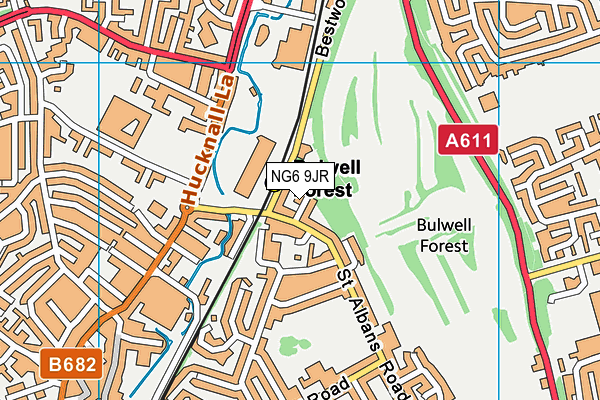 NG6 9JR map - OS VectorMap District (Ordnance Survey)