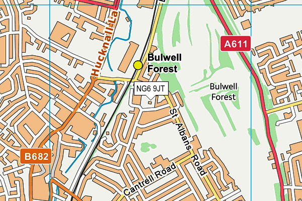 NG6 9JT map - OS VectorMap District (Ordnance Survey)