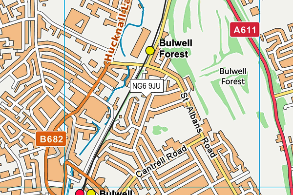 NG6 9JU map - OS VectorMap District (Ordnance Survey)