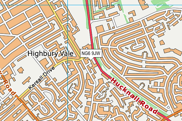 NG6 9JW map - OS VectorMap District (Ordnance Survey)