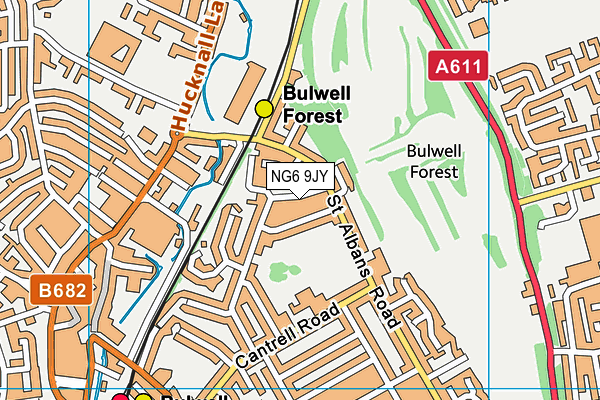 NG6 9JY map - OS VectorMap District (Ordnance Survey)