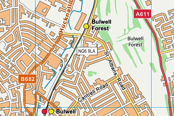 NG6 9LA map - OS VectorMap District (Ordnance Survey)