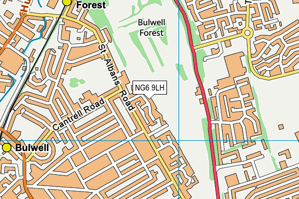 NG6 9LH map - OS VectorMap District (Ordnance Survey)