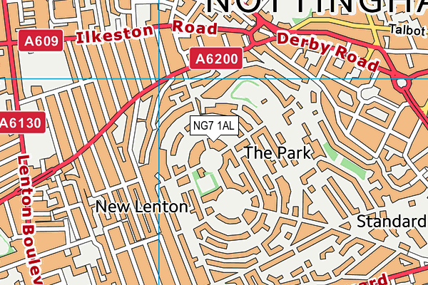 NG7 1AL map - OS VectorMap District (Ordnance Survey)