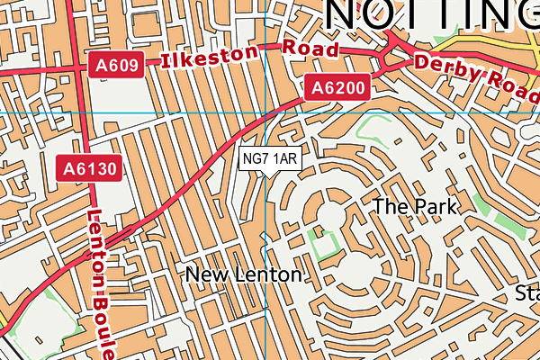 NG7 1AR map - OS VectorMap District (Ordnance Survey)
