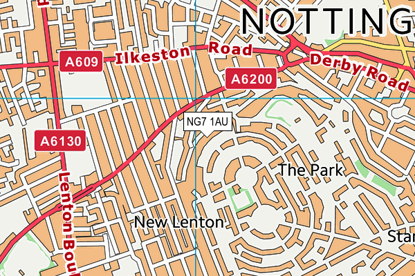 NG7 1AU map - OS VectorMap District (Ordnance Survey)