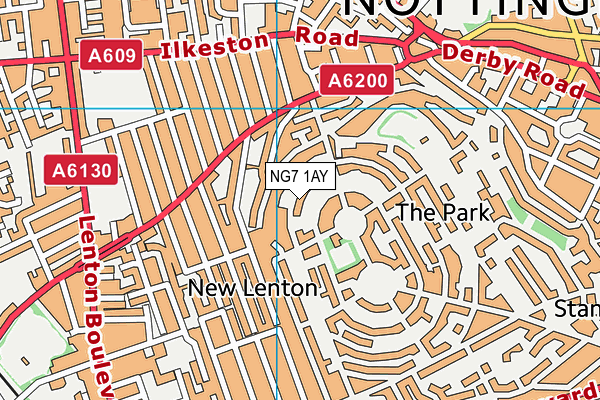 NG7 1AY map - OS VectorMap District (Ordnance Survey)