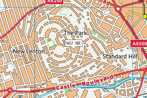 NG7 1BE map - OS VectorMap District (Ordnance Survey)