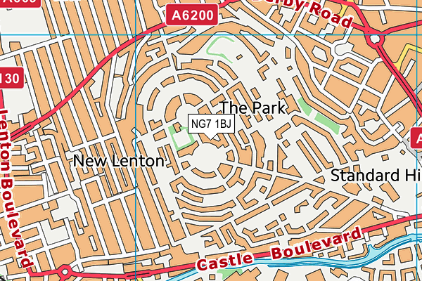 NG7 1BJ map - OS VectorMap District (Ordnance Survey)