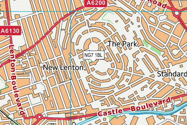 NG7 1BL map - OS VectorMap District (Ordnance Survey)