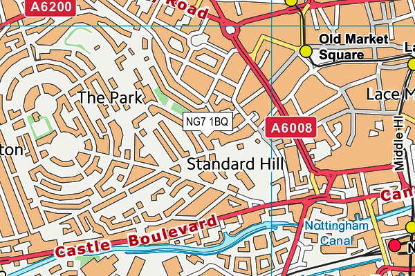 NG7 1BQ map - OS VectorMap District (Ordnance Survey)