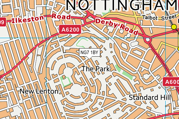 NG7 1BY map - OS VectorMap District (Ordnance Survey)