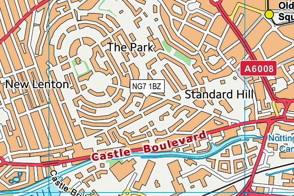 NG7 1BZ map - OS VectorMap District (Ordnance Survey)