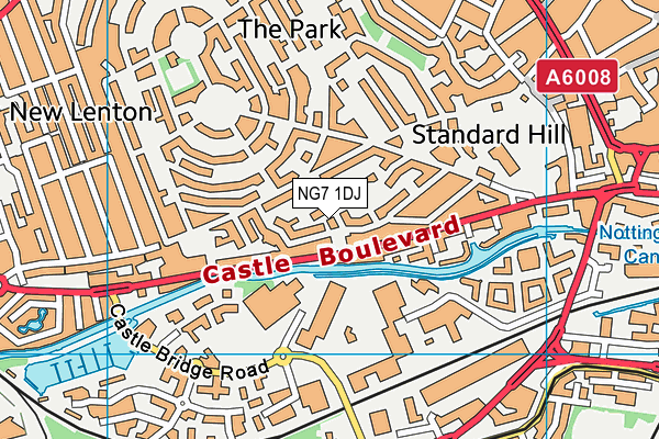 NG7 1DJ map - OS VectorMap District (Ordnance Survey)