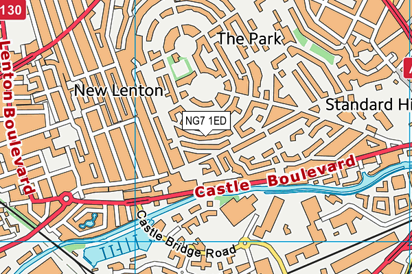 NG7 1ED map - OS VectorMap District (Ordnance Survey)