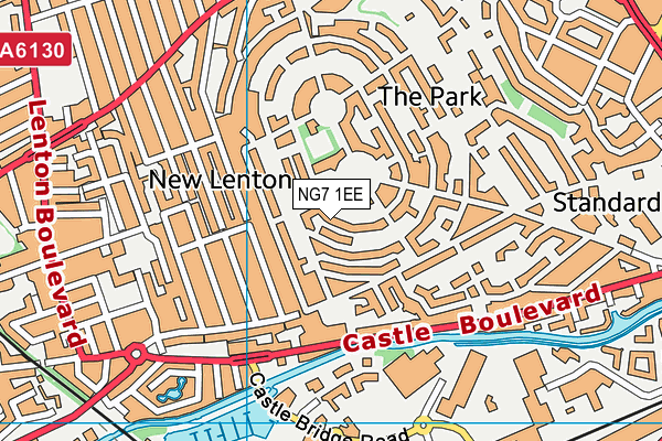 NG7 1EE map - OS VectorMap District (Ordnance Survey)