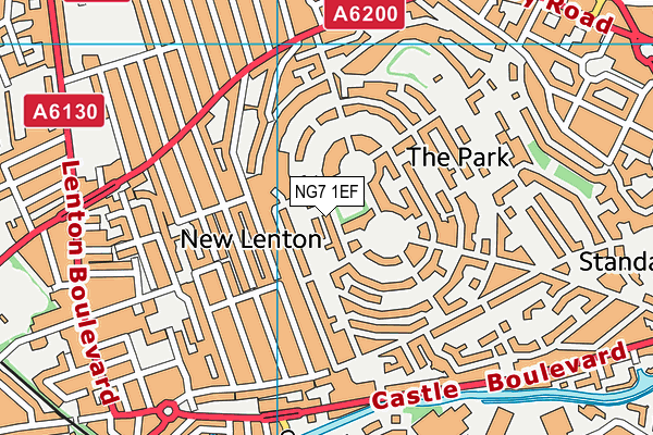 NG7 1EF map - OS VectorMap District (Ordnance Survey)