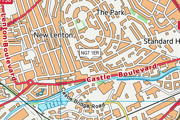 NG7 1ER map - OS VectorMap District (Ordnance Survey)