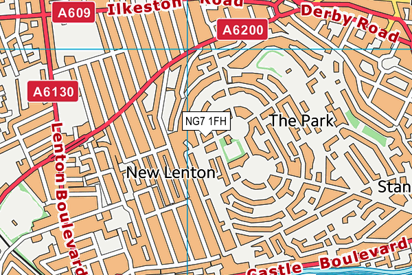 NG7 1FH map - OS VectorMap District (Ordnance Survey)